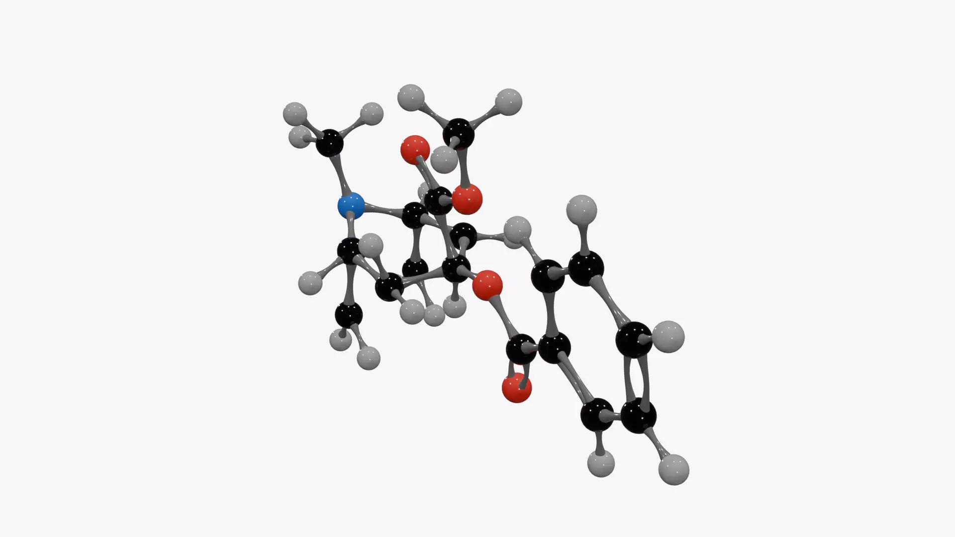 Cocaine Molecule Low-poly 3D model_2