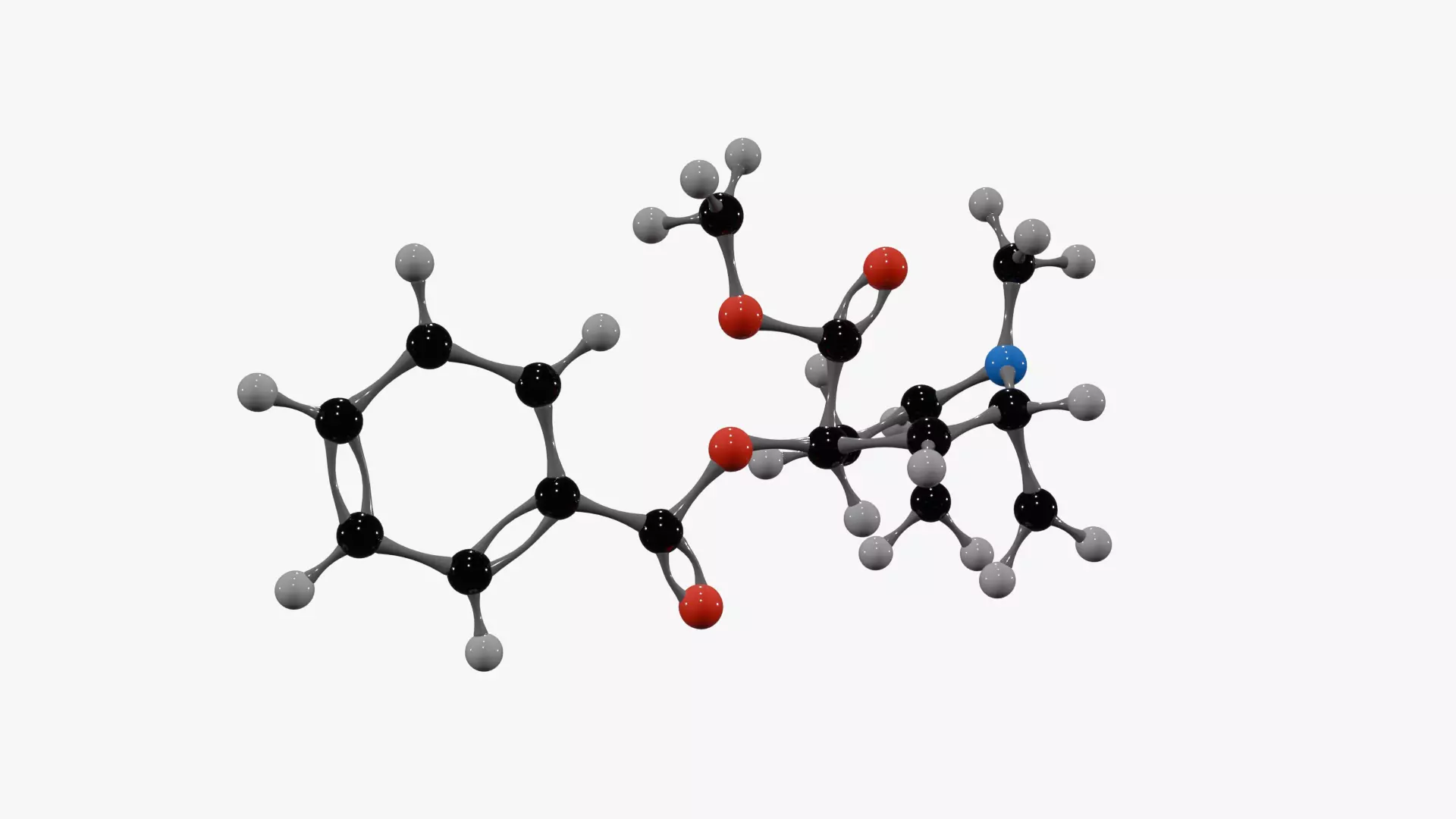Cocaine Molecule Low-poly 3D model_5