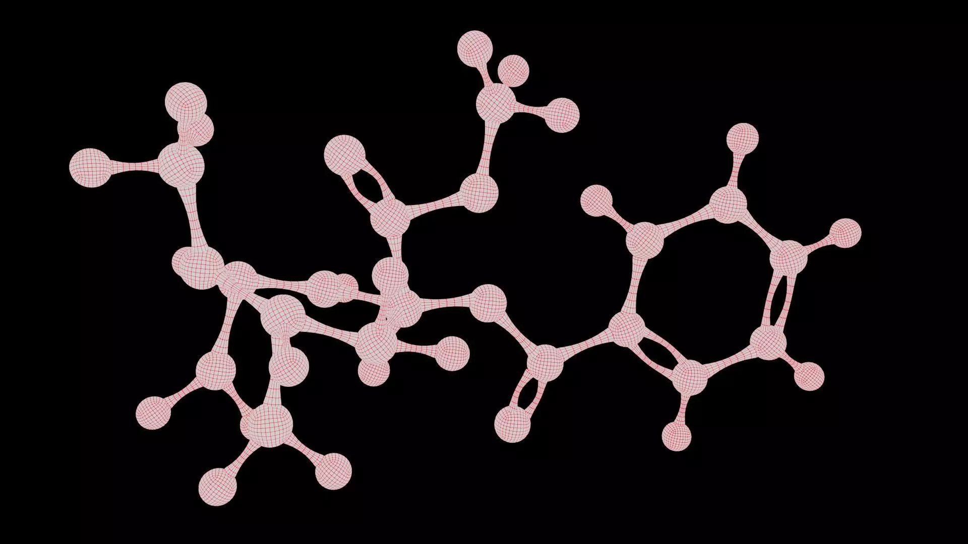 Cocaine Molecule Low-poly 3D model_8
