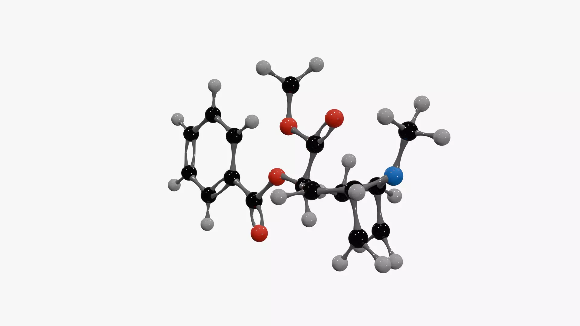 Cocaine Molecule Low-poly 3D model_4