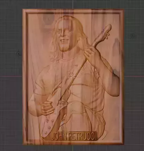 John Petrucci Dream Theater 3D CNC Relief STL for Wood Carving