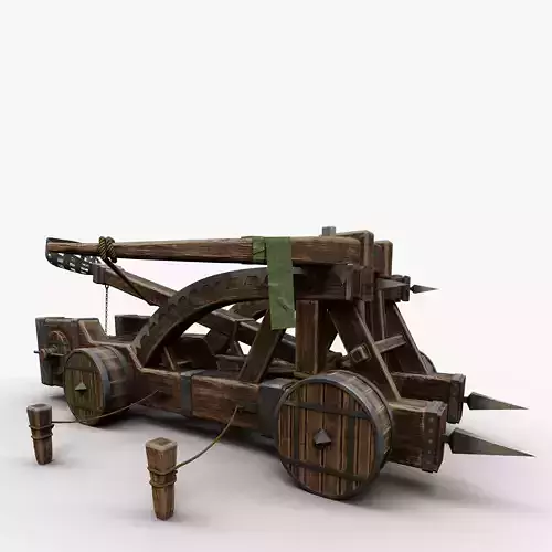 Medieval Catapult V2 Low-poly 3D model
