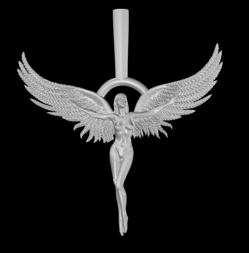 angel girl 3D print model_0