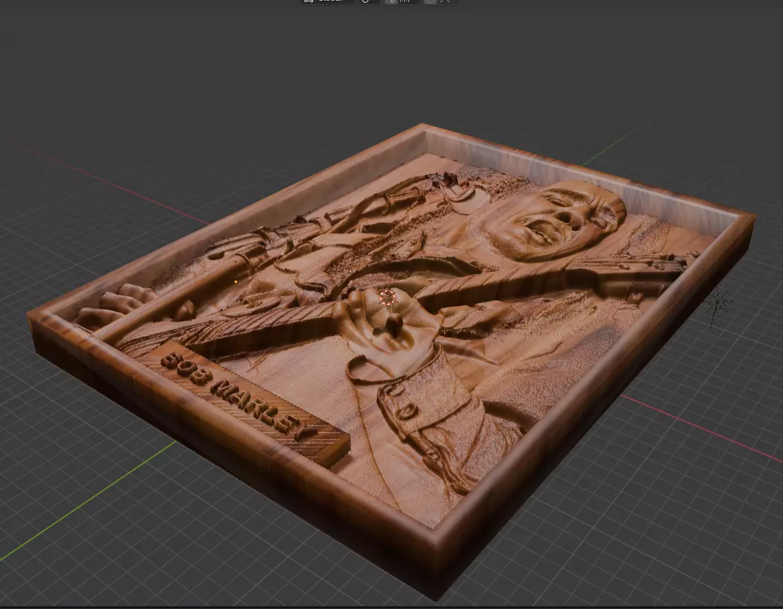 Bob Marley 3D CNC Relief STL Fan Art for Wood Carving 3D print model_2