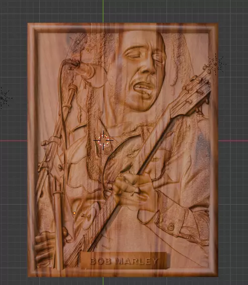 Bob Marley 3D CNC Relief STL Fan Art for Wood Carving 3D print model_0