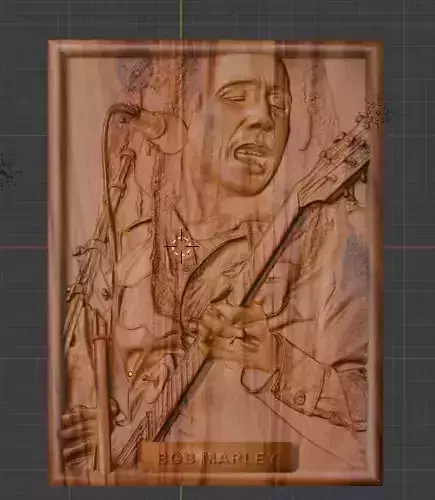 Bob Marley 3D CNC Relief STL Fan Art for Wood Carving