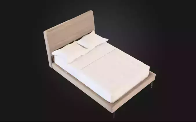 Cream Upholstered Bed