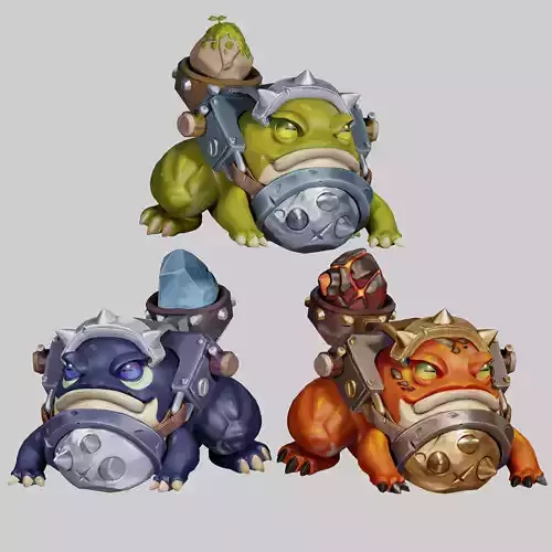 Frog Catapult Low-poly 3D model