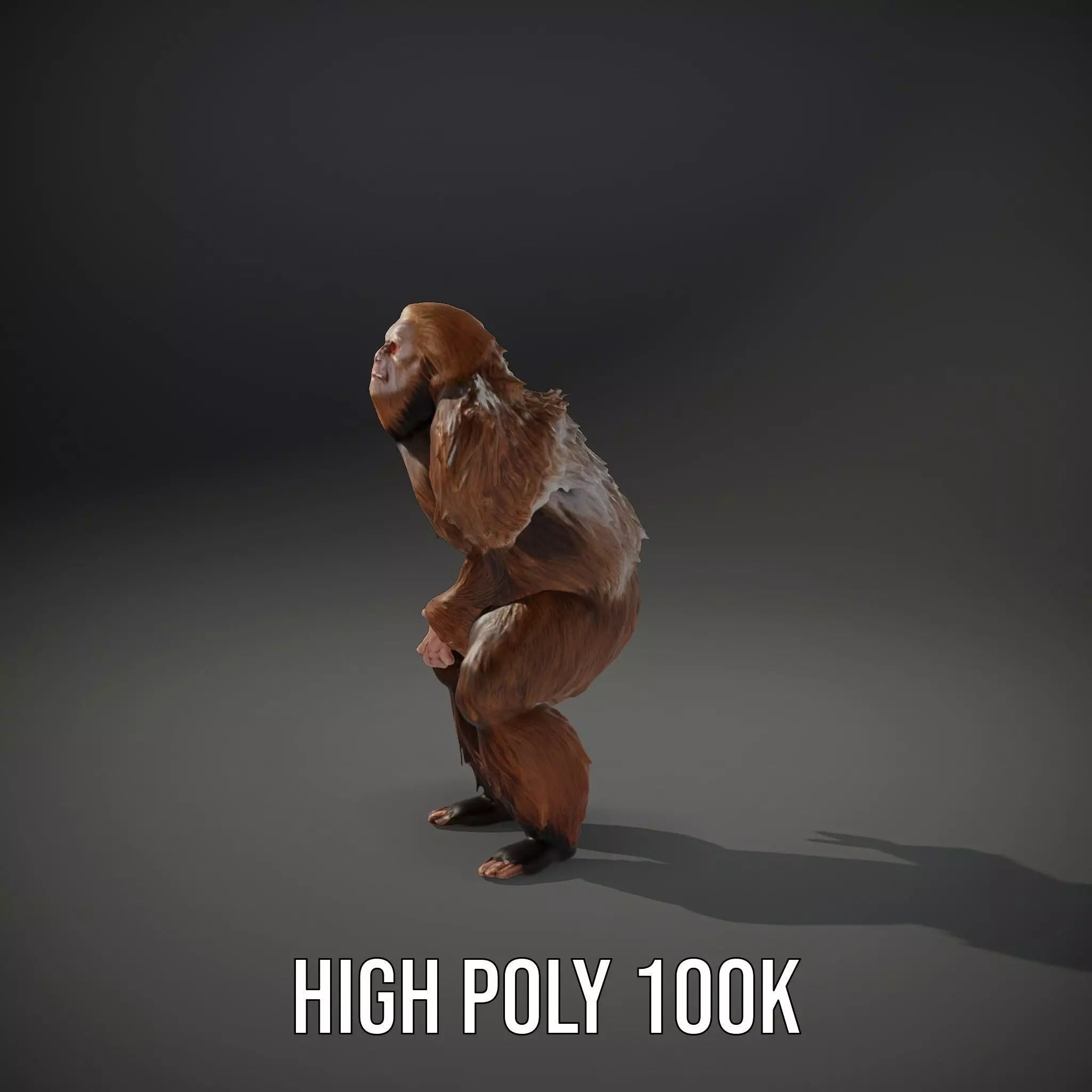 Sasquatch Character Model Pack with Detailed Fur Low-poly 3D model_34