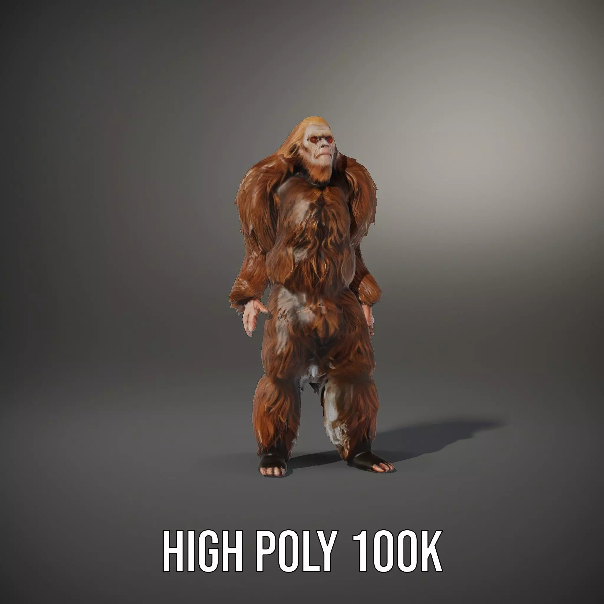 Sasquatch Character Model Pack with Detailed Fur Low-poly 3D model_33