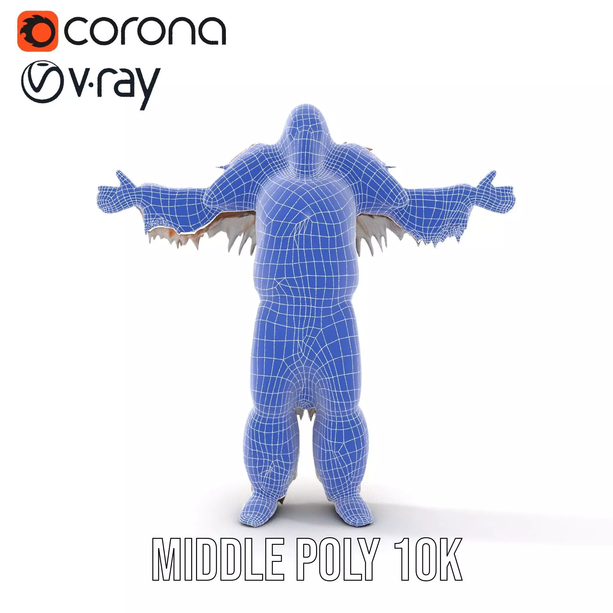 Sasquatch Character Model Pack with Detailed Fur Low-poly 3D model_21