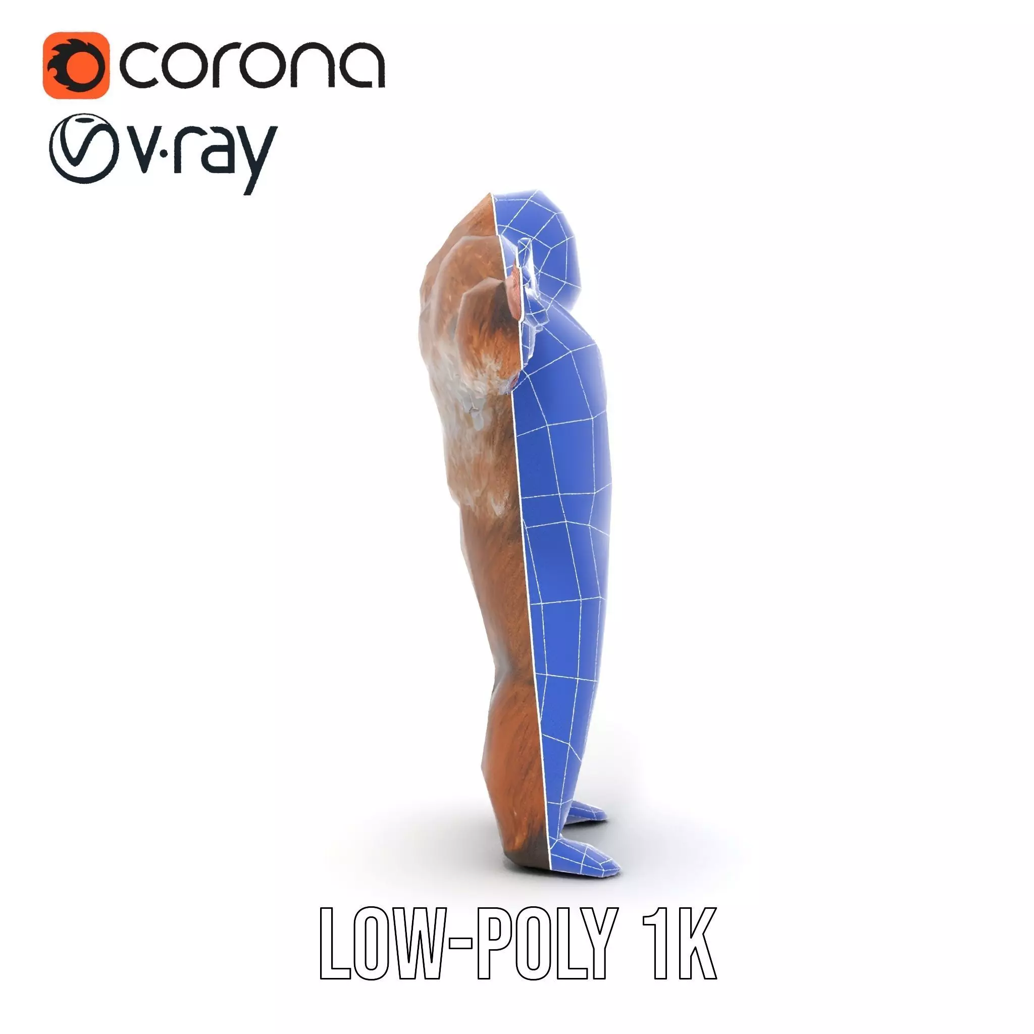 Sasquatch Character Model Pack with Detailed Fur Low-poly 3D model_31