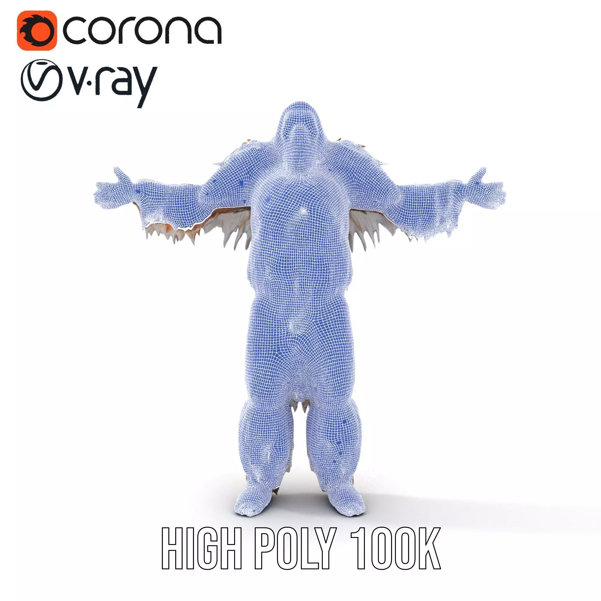 Sasquatch Character Model Pack with Detailed Fur Low-poly 3D model_26