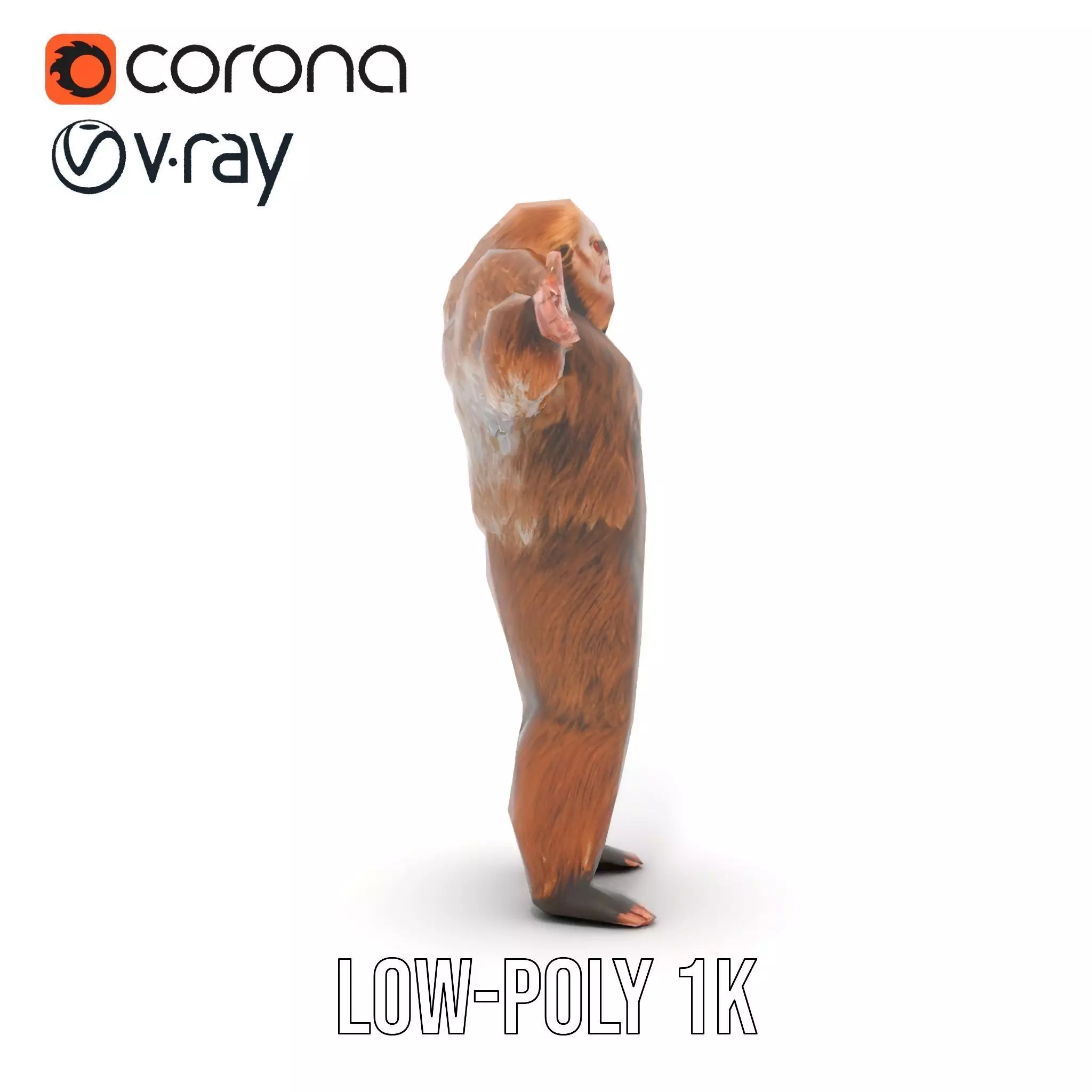 Sasquatch Character Model Pack with Detailed Fur Low-poly 3D model_25