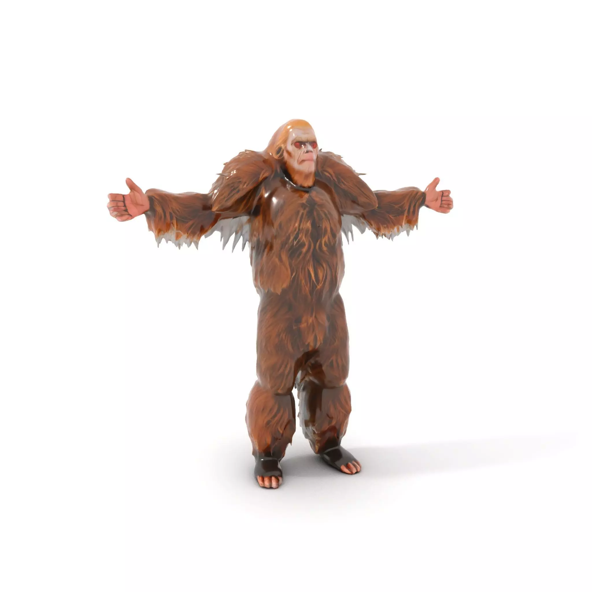 Sasquatch Character Model Pack with Detailed Fur Low-poly 3D model_0