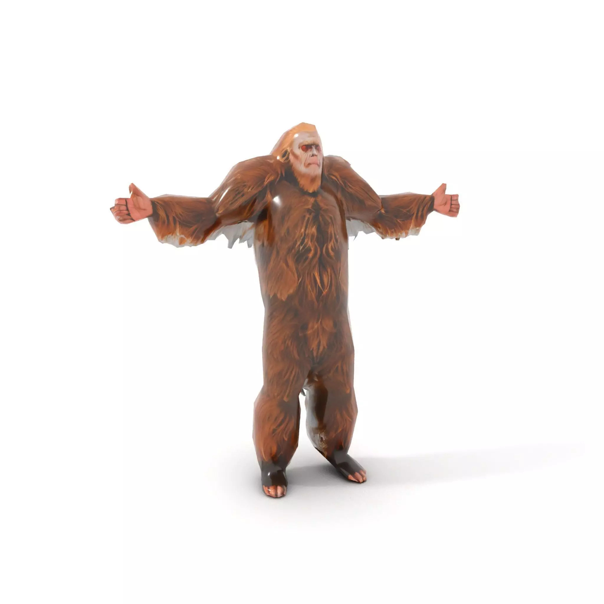 Sasquatch Character Model Pack with Detailed Fur Low-poly 3D model_7