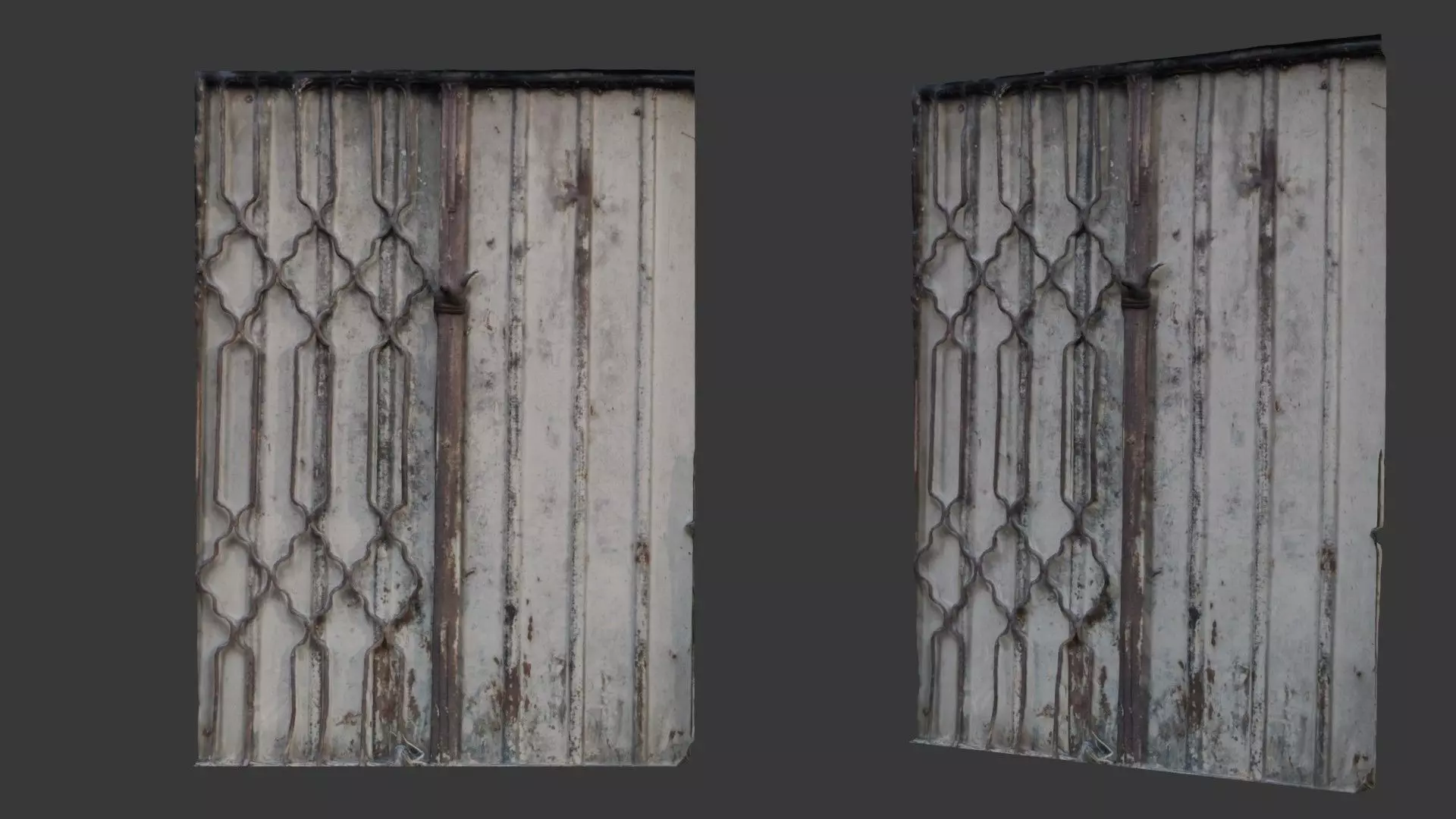Old Metal window Scan Low-poly 3D model_0