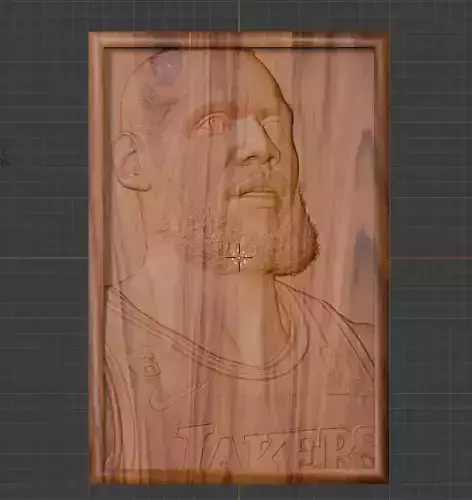 LeBron James Relief STL Fan Art for Wood Carving