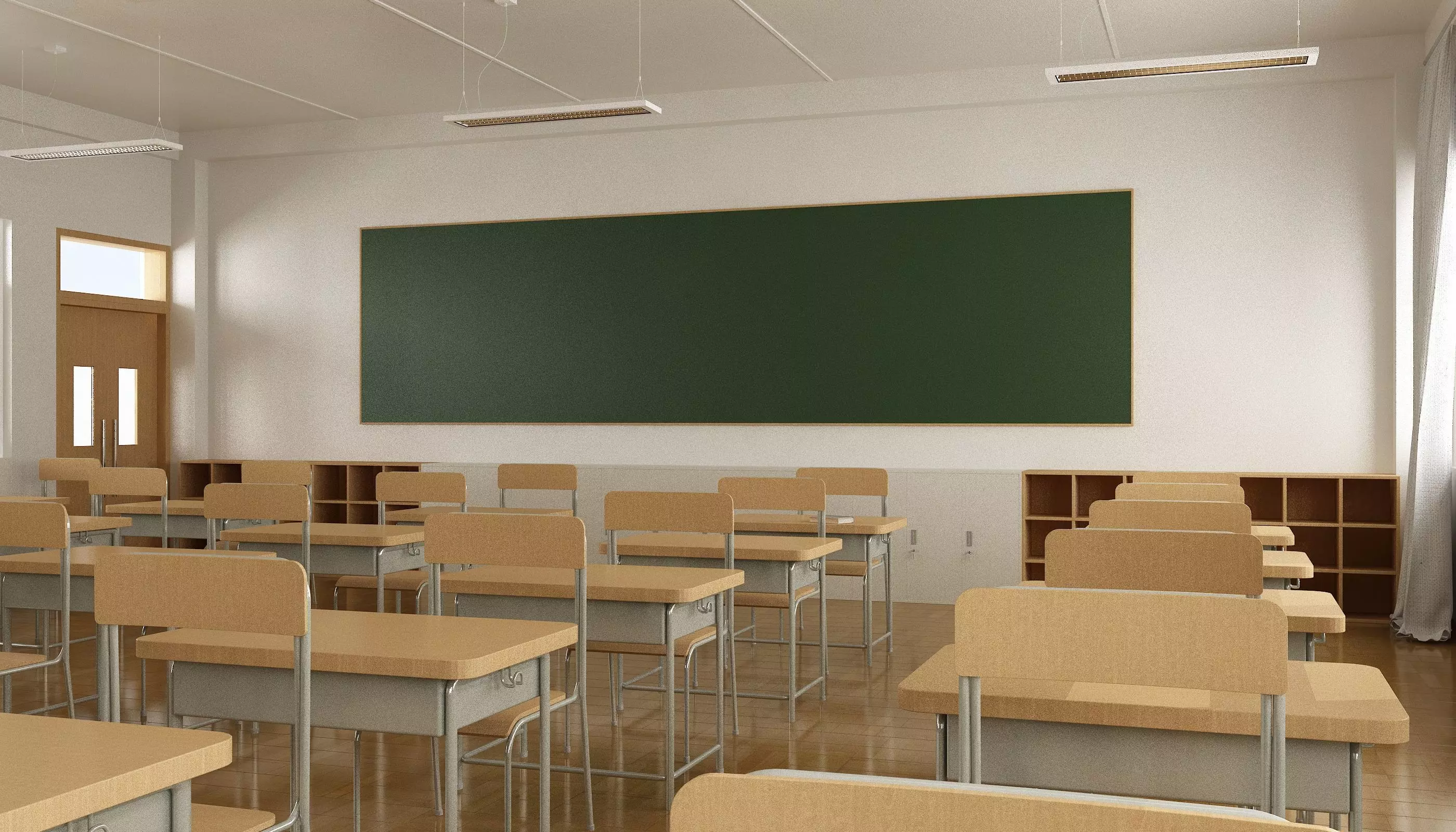 Modern School Classroom 3D model_4
