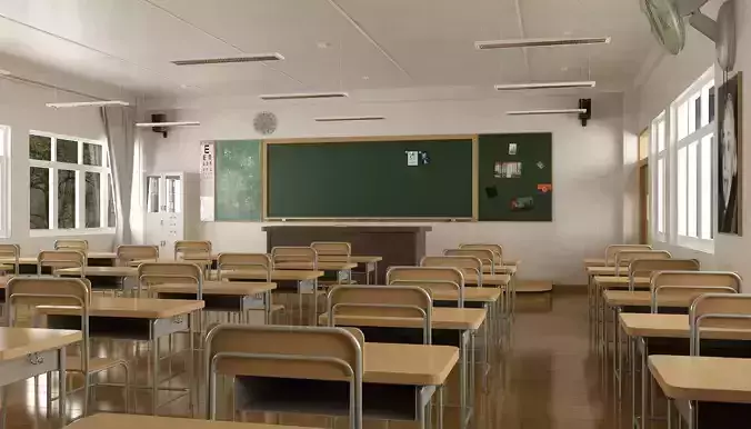 Modern School Classroom 3D model Modern School Classroom 3D model