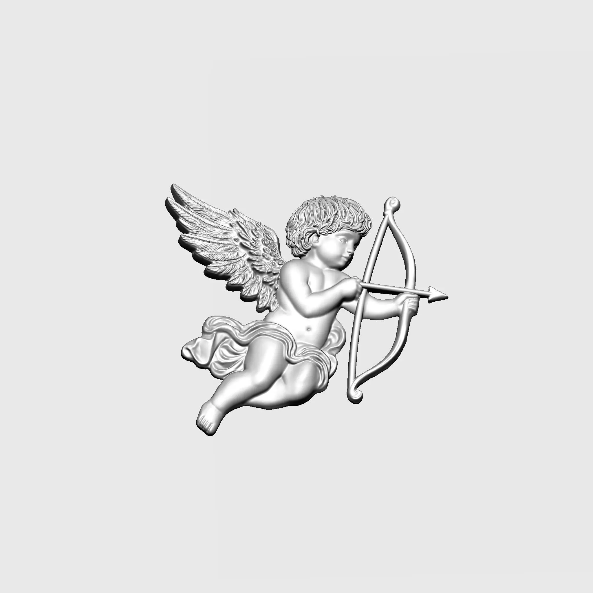 Baby Angel Pendant 02 3D print model_7