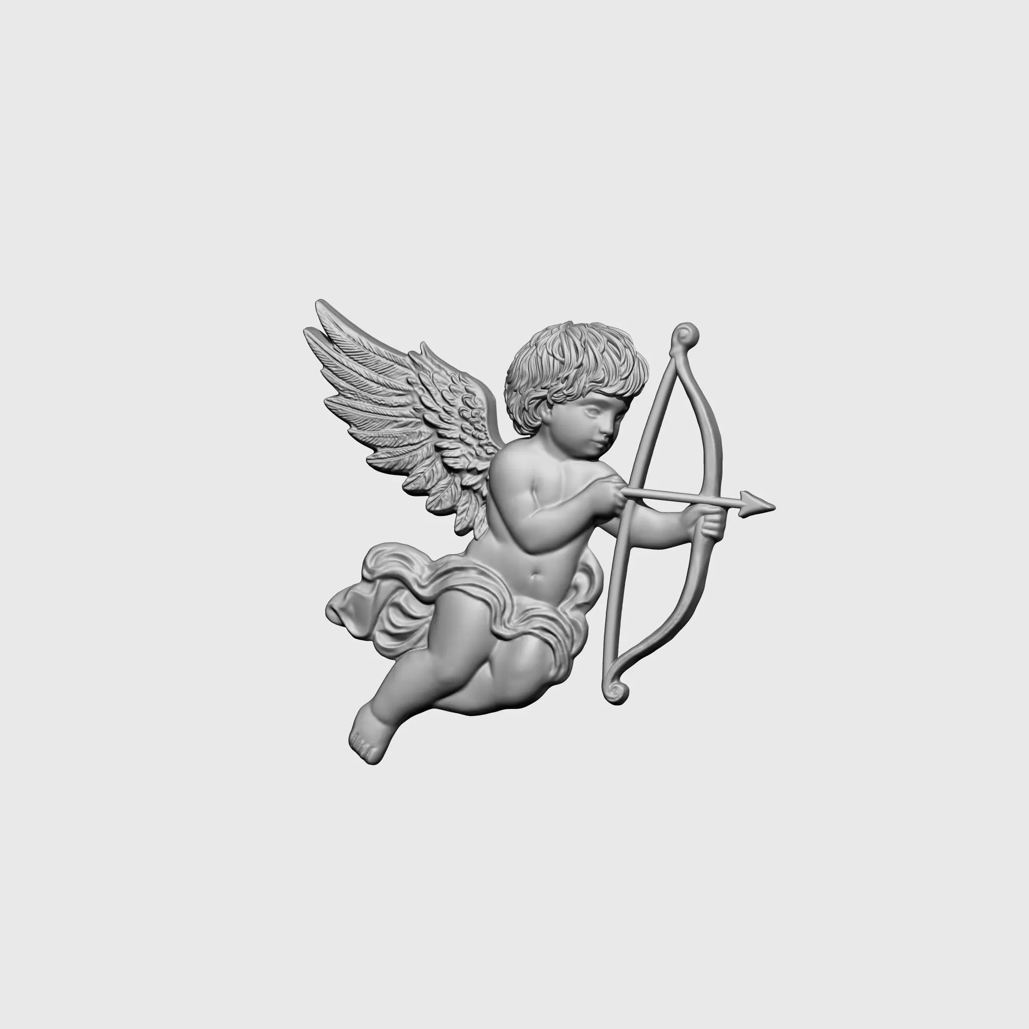 Baby Angel Pendant 02 3D print model_3