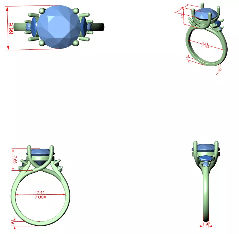 Solitaire Ring 3dm stl renders animation videos details 3D print model_6