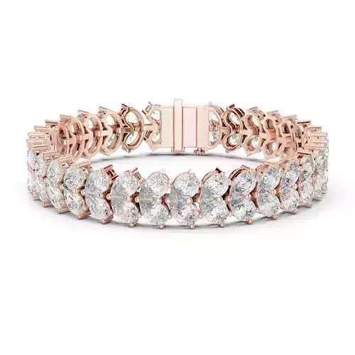 Double Row Pear Cut Diamond Bracelet Woman 3DM STL Video 3D print model