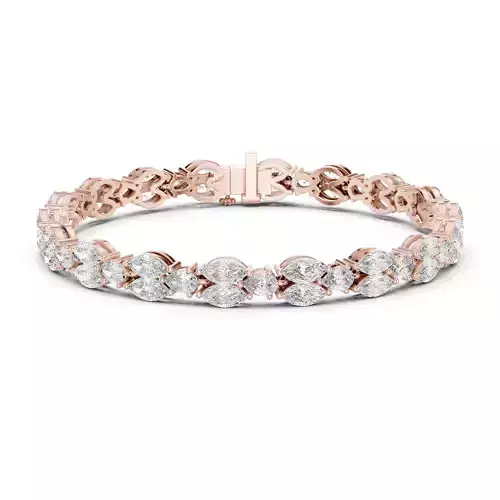 Marquise and Pear Alternate Diamond Bracelet Woman 3DM STL Video