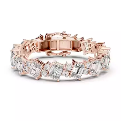 Emerald and Round Cut Diamond Bracelet Woman 3DM STL Video