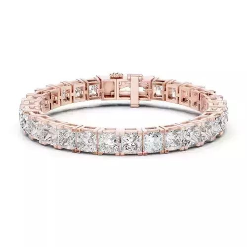 Princess Cut Full Diamond  Bracelet Woman 3DM STL Video 3D print model