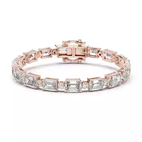 Alternate Emerald Round Diamond Bracelet Woman 3DM STL Video 3D print model