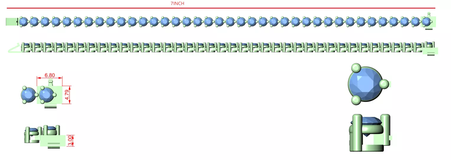 New Trending Design Round Diamond Bracelet Woman 3DM STL Video 3D print model_15