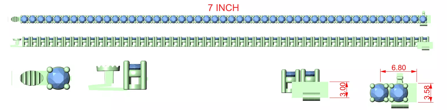 New Trending Design Round Diamond Bracelet Woman 3DM STL Video 3D print model_15