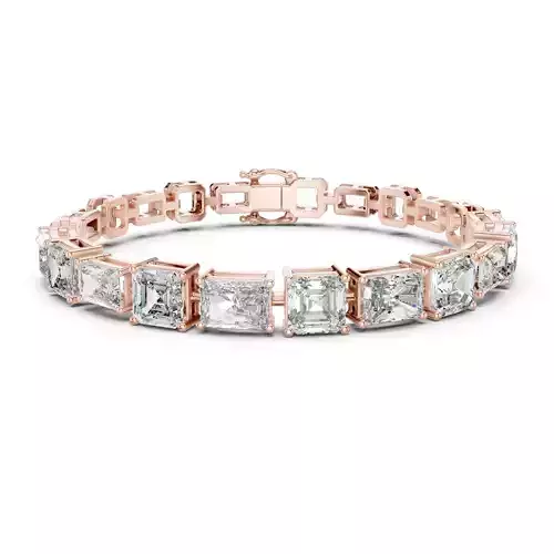 Radiant and Asscher Diamond Bracelet Woman 3DM STL Video 3D print model Radiant and Asscher Diamond Bracelet Woman 3DM STL Video 3D print model