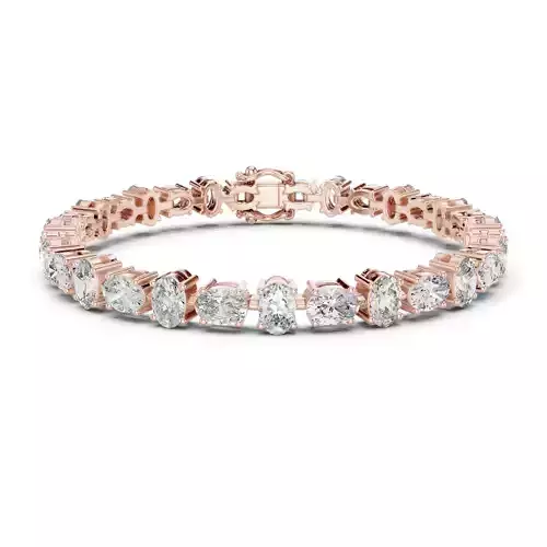 East West Oval Cut Diamond Bracelet Woman 3DM STL Video 3D print model