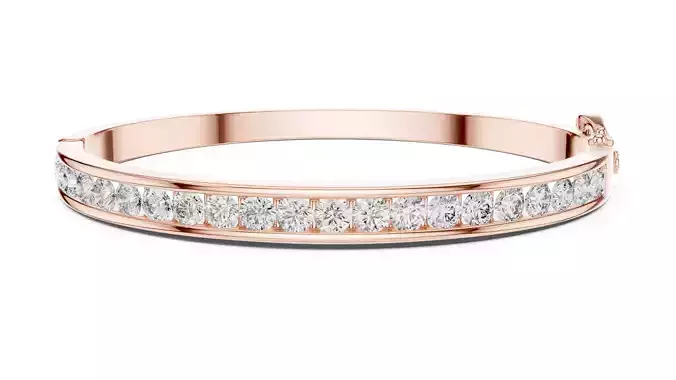 Channel Setting Round Diamond Bracelet Woman 3DM STL Video 3D print model
