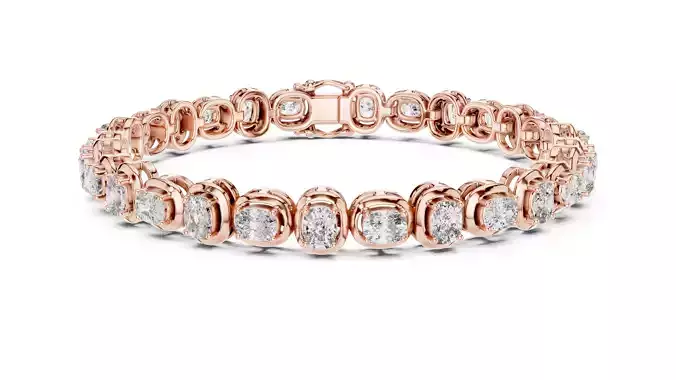 East west Oval Cut Diamond Bracelet Woman 3DM STL Video 3D print model