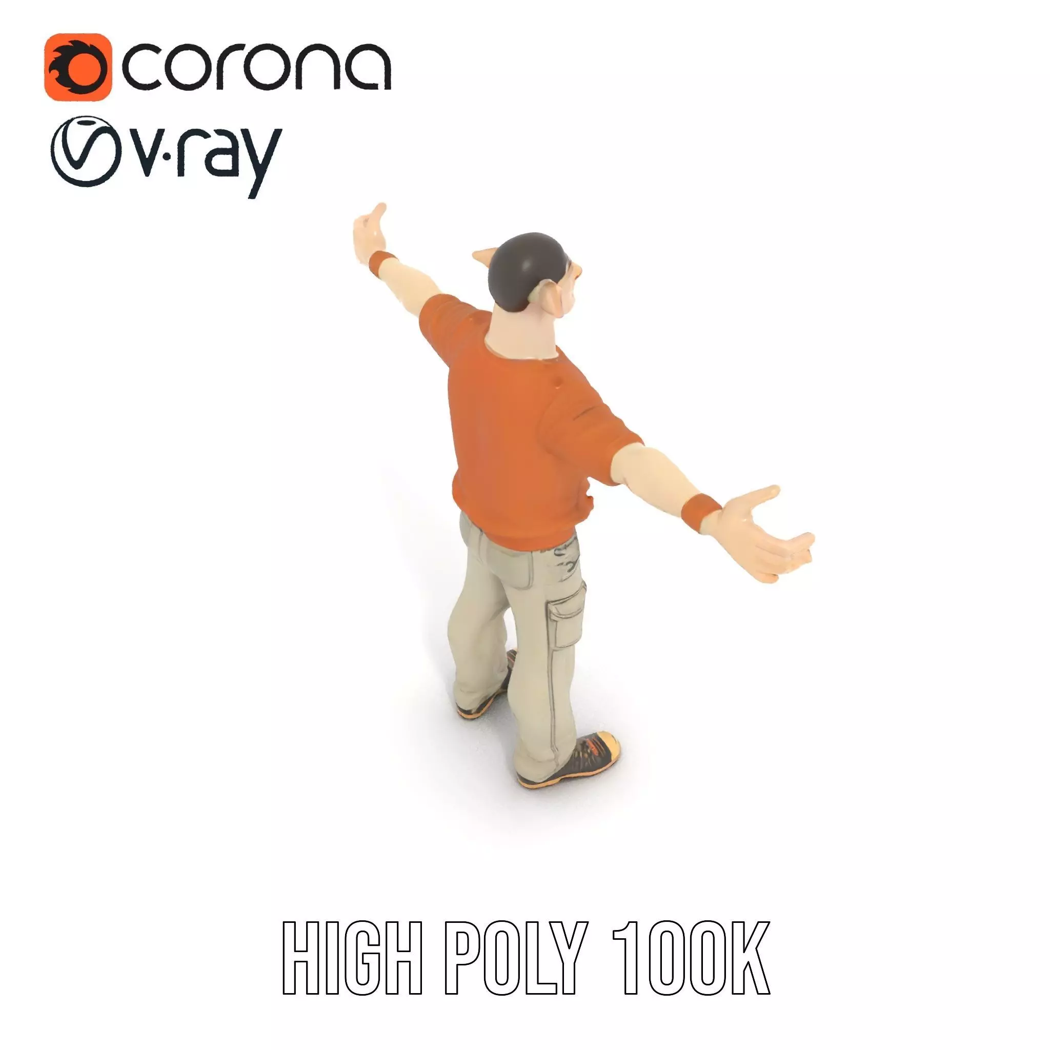 Fantasy Elf Character Model Pack with Casual Outfit Low-poly 3D model_15