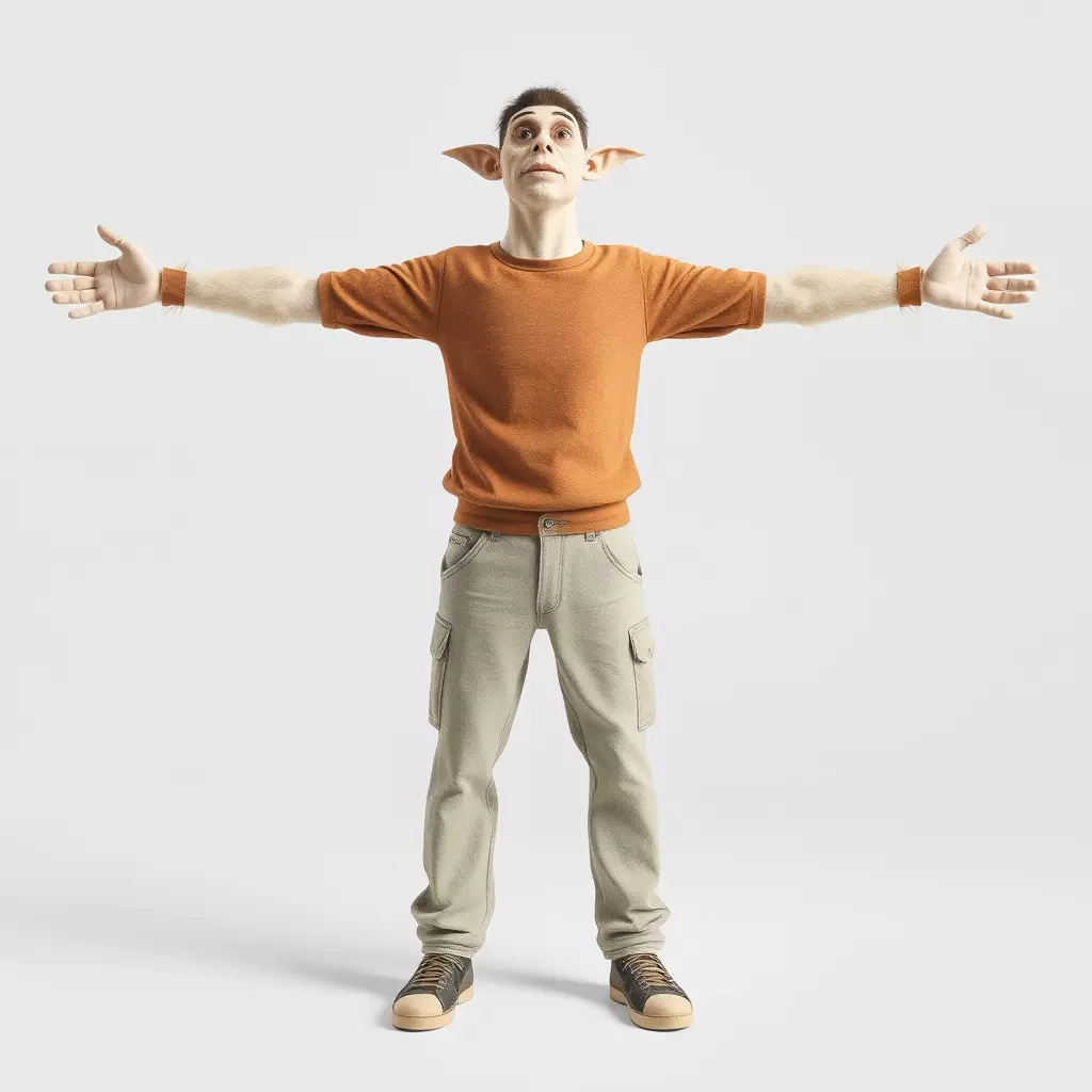 Fantasy Elf Character Model Pack with Casual Outfit Low-poly 3D model_2