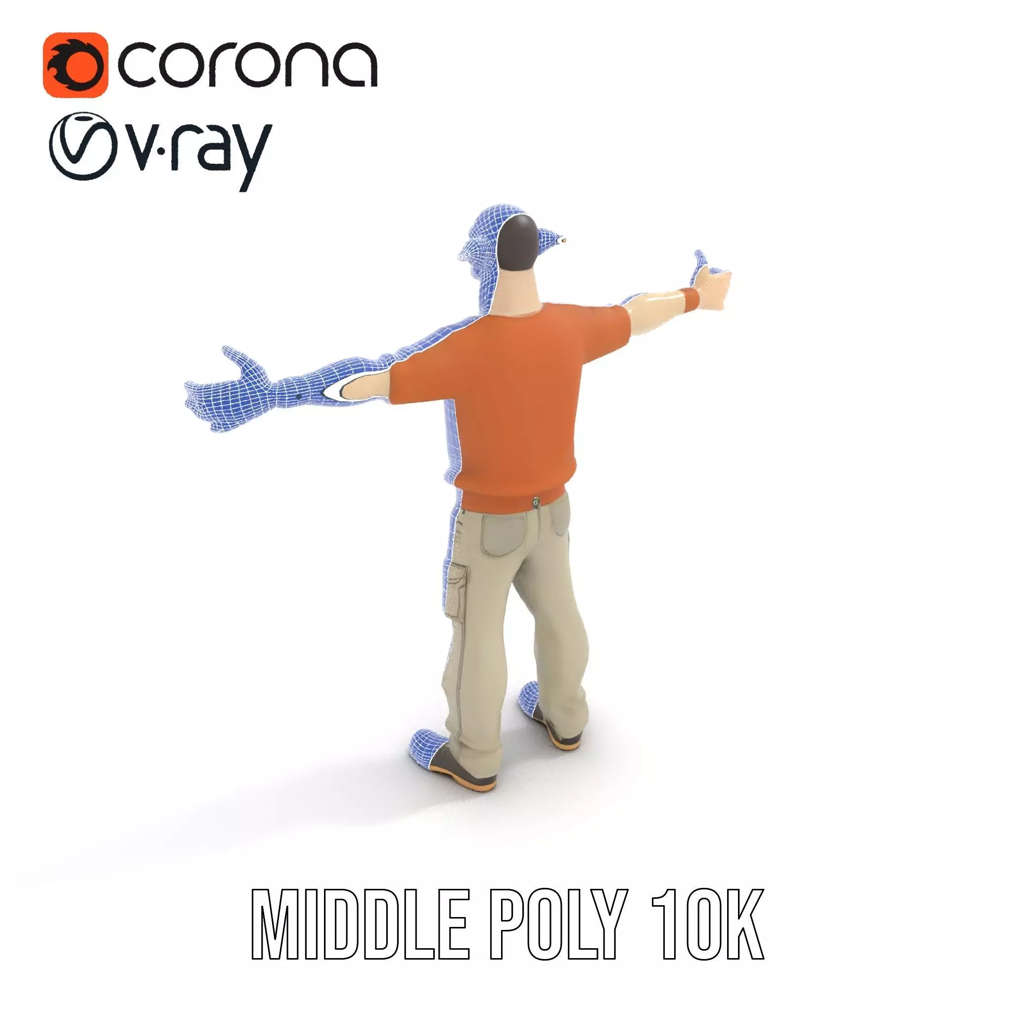 Fantasy Elf Character Model Pack with Casual Outfit Low-poly 3D model_23