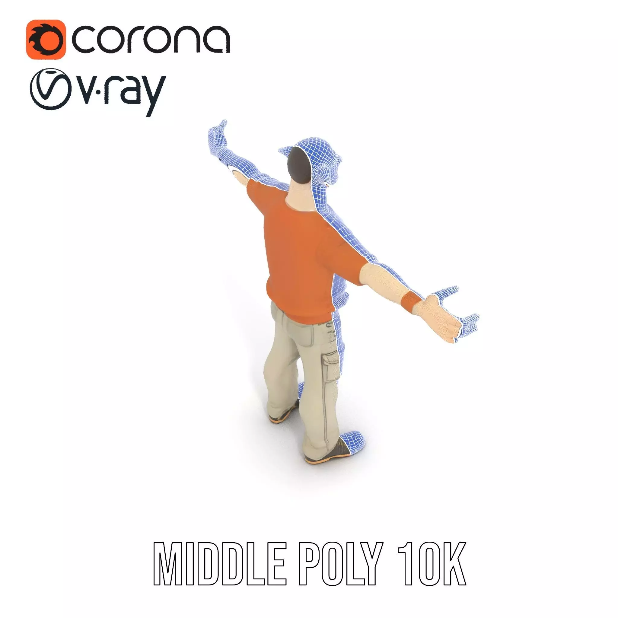 Fantasy Elf Character Model Pack with Casual Outfit Low-poly 3D model_26