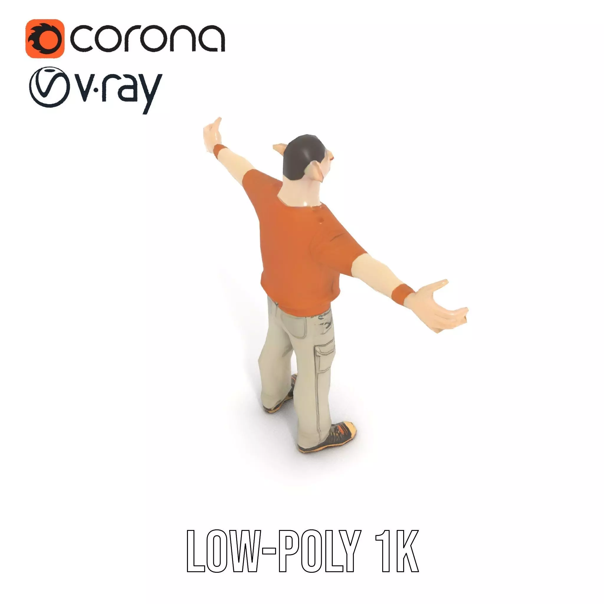 Fantasy Elf Character Model Pack with Casual Outfit Low-poly 3D model_19