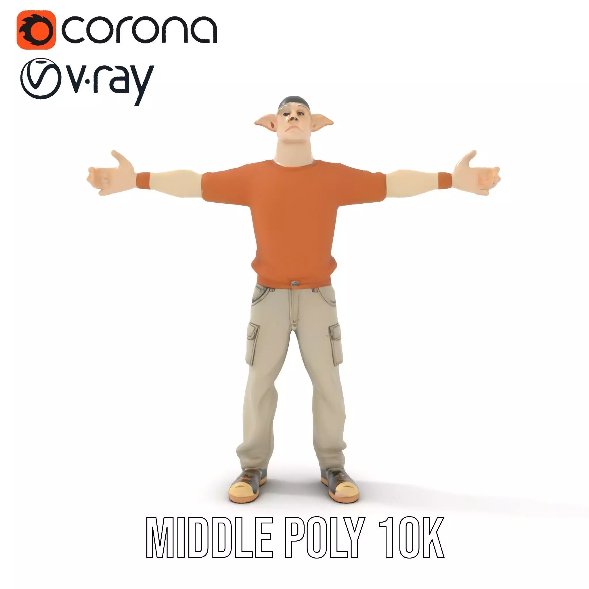 Fantasy Elf Character Model Pack with Casual Outfit Low-poly 3D model_10