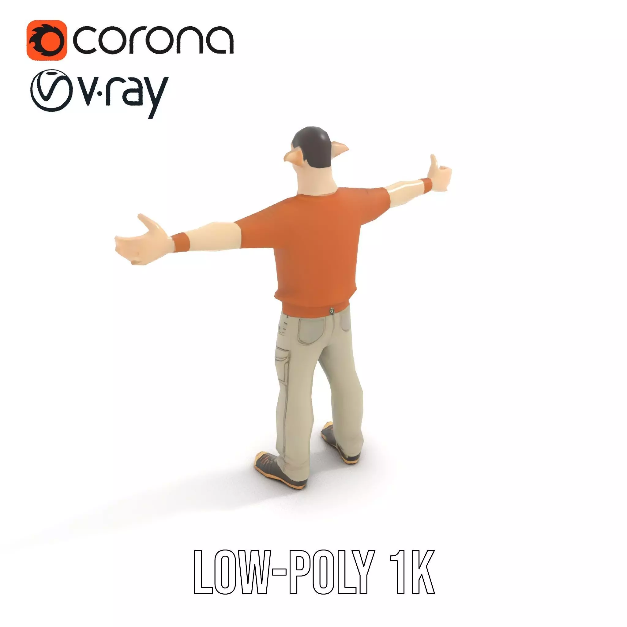 Fantasy Elf Character Model Pack with Casual Outfit Low-poly 3D model_24