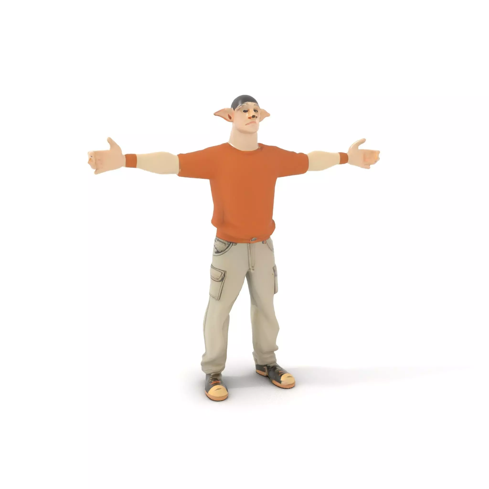 Fantasy Elf Character Model Pack with Casual Outfit Low-poly 3D model_5