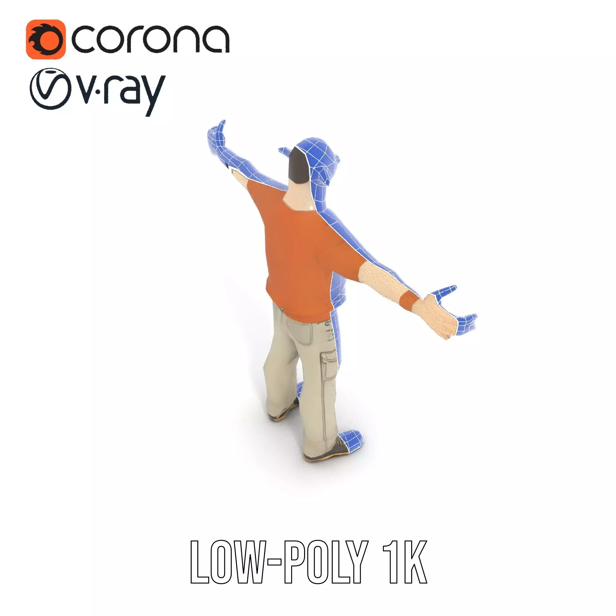 Fantasy Elf Character Model Pack with Casual Outfit Low-poly 3D model_22