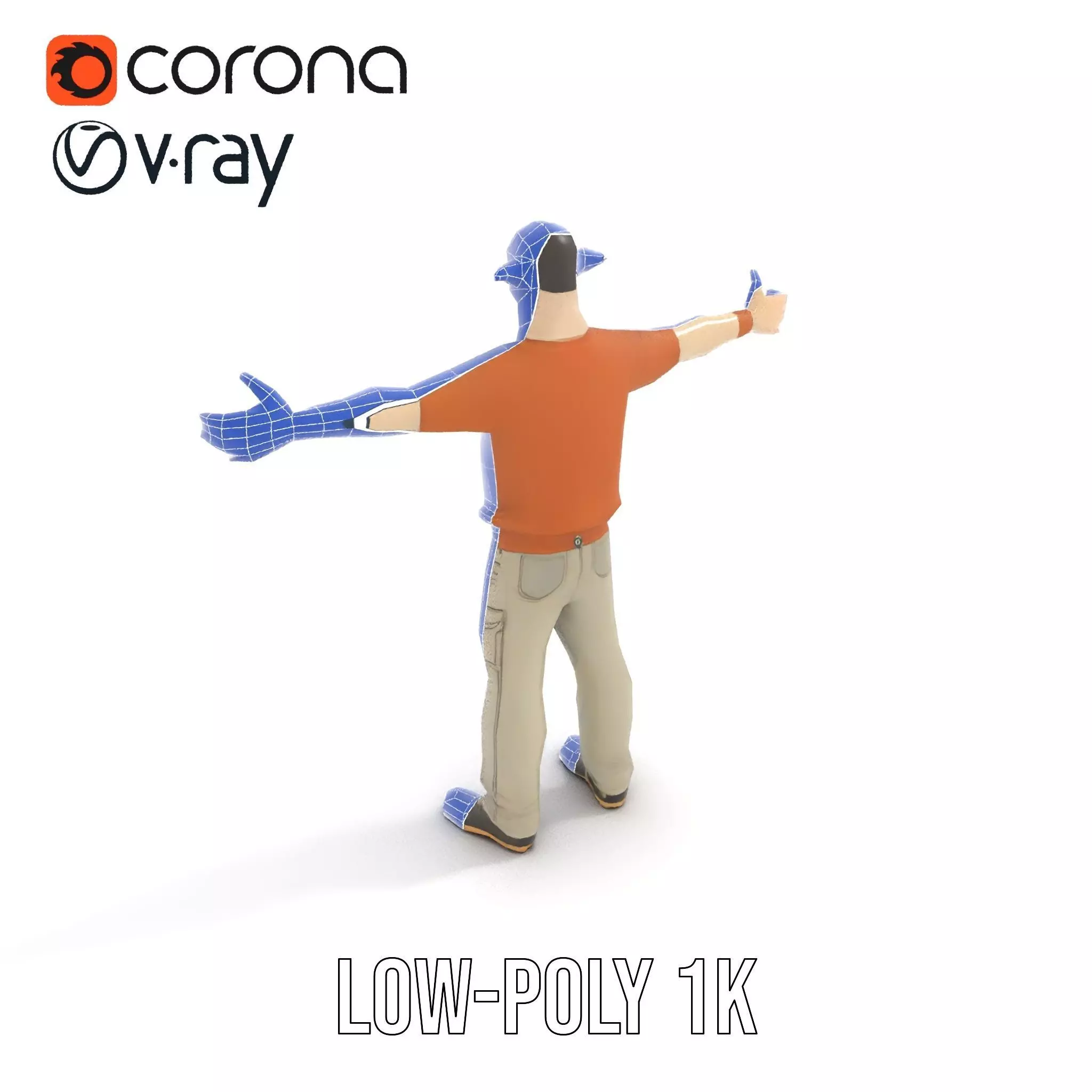 Fantasy Elf Character Model Pack with Casual Outfit Low-poly 3D model_8