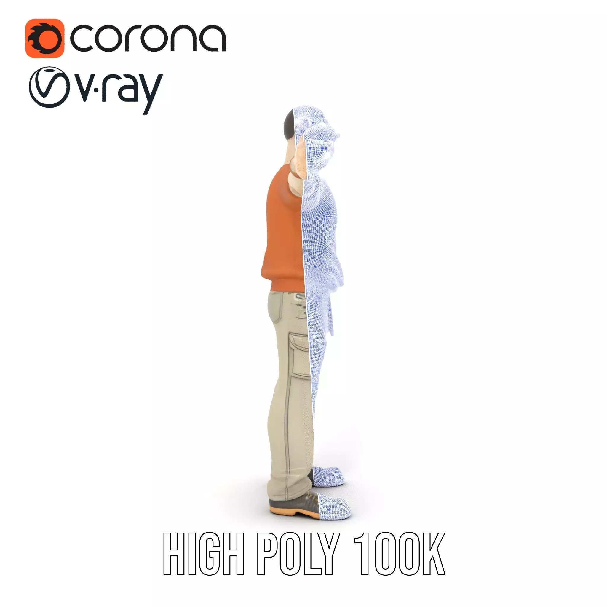 Fantasy Elf Character Model Pack with Casual Outfit Low-poly 3D model_34