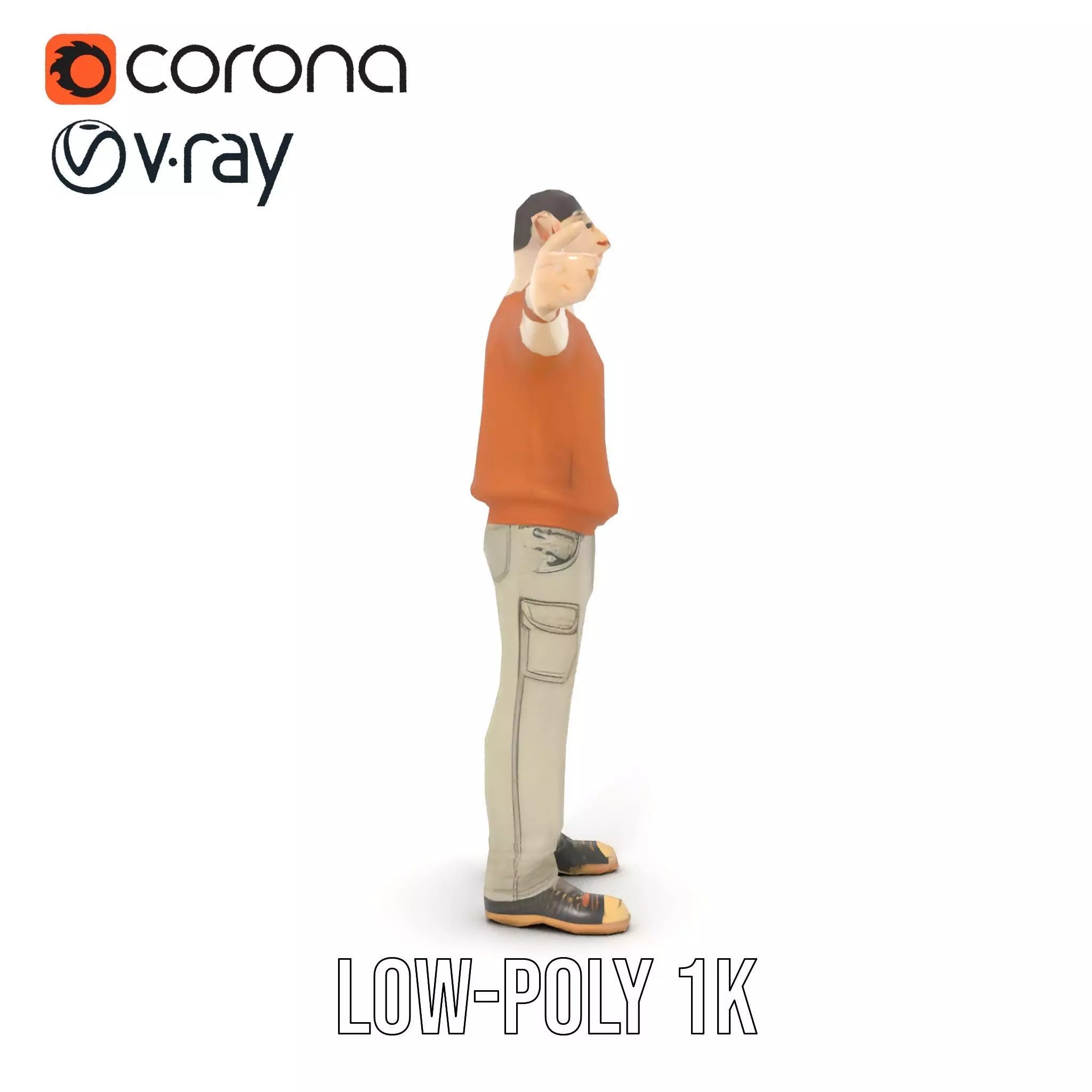 Fantasy Elf Character Model Pack with Casual Outfit Low-poly 3D model_27